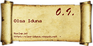 Olsa Iduna névjegykártya